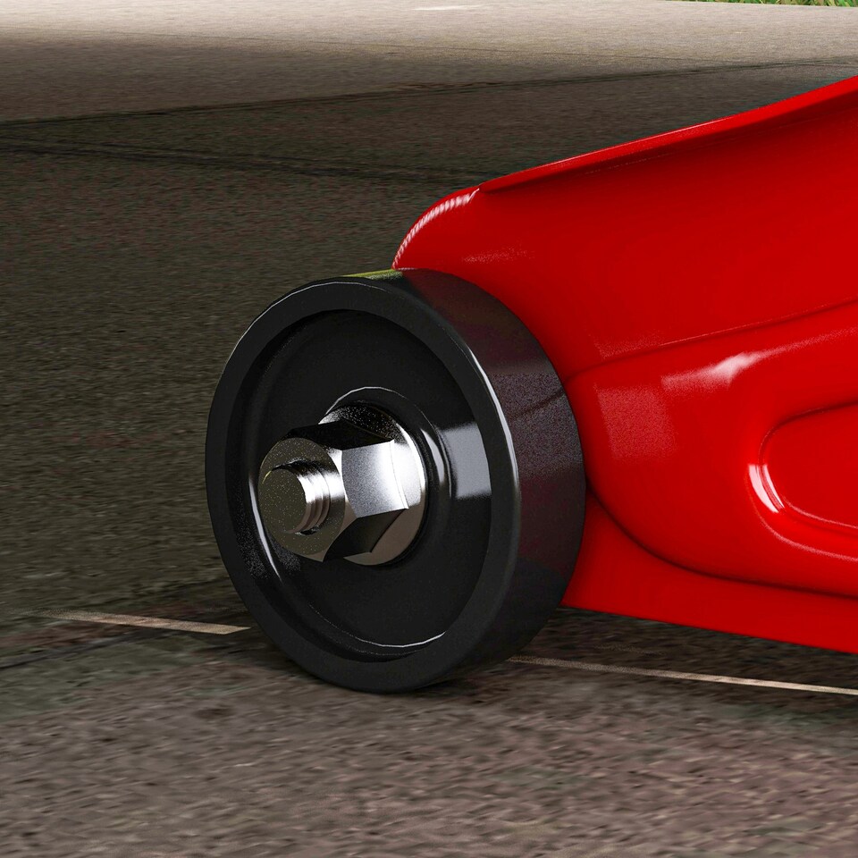 image 1 of HOMCOM Hydraulic Car Jack, Low Profile Trolley Jack, 2 Ton Heavy Duty Steel Floor Jack with Quick Lift for Car Auto Trailer Garage Tyre Repair, Red