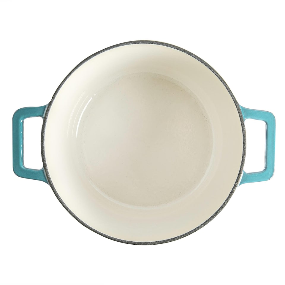 image 1 of Argon Tableware Round Cast Iron Casserole Dish - 4.65L - Teal Ombre | Blue | Teal Ombre | 1