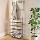 image 2 of OHS 16 Hook 5 Tier Shelving Organiser Wire Rack Storage Unit - Black