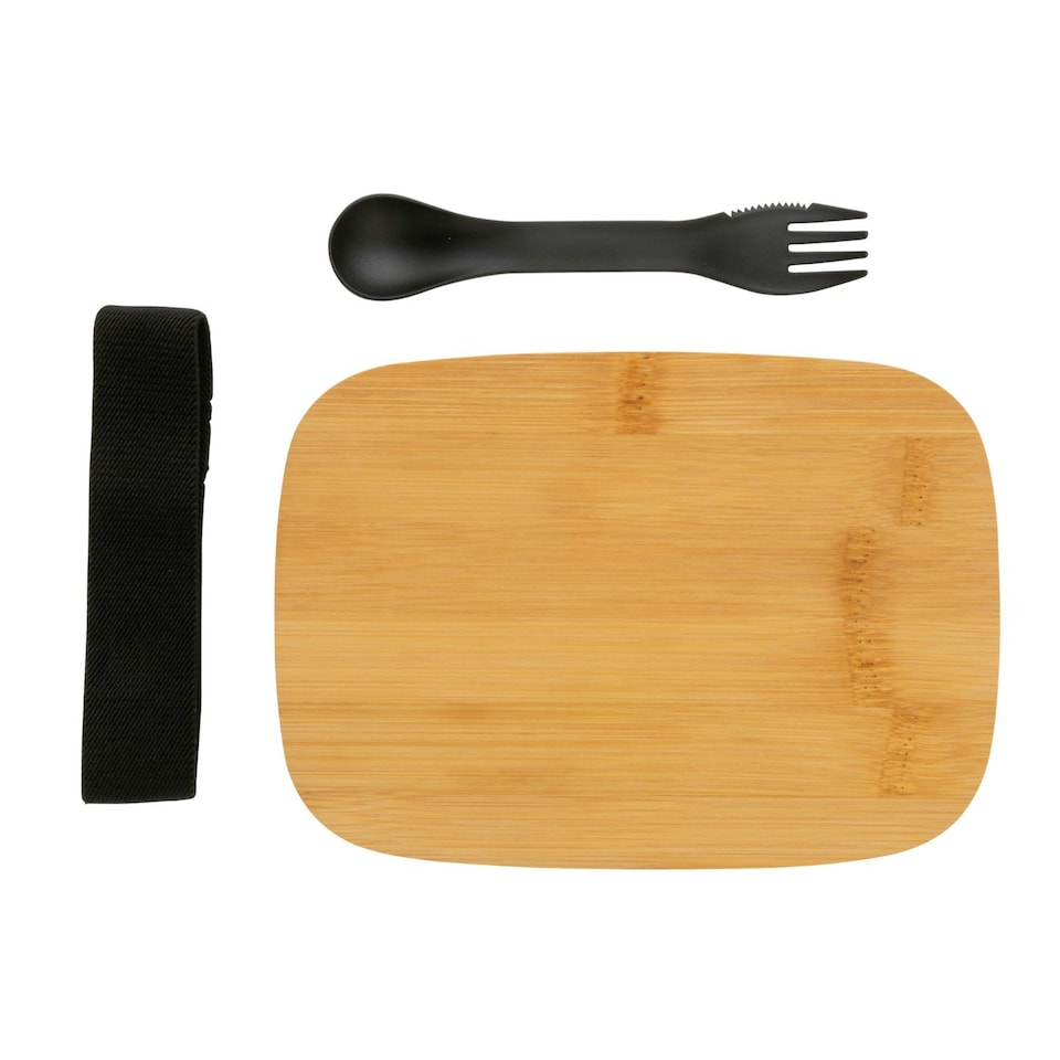 image 1 of XD Collection Bamboo Lunch Box - Silver - One Size