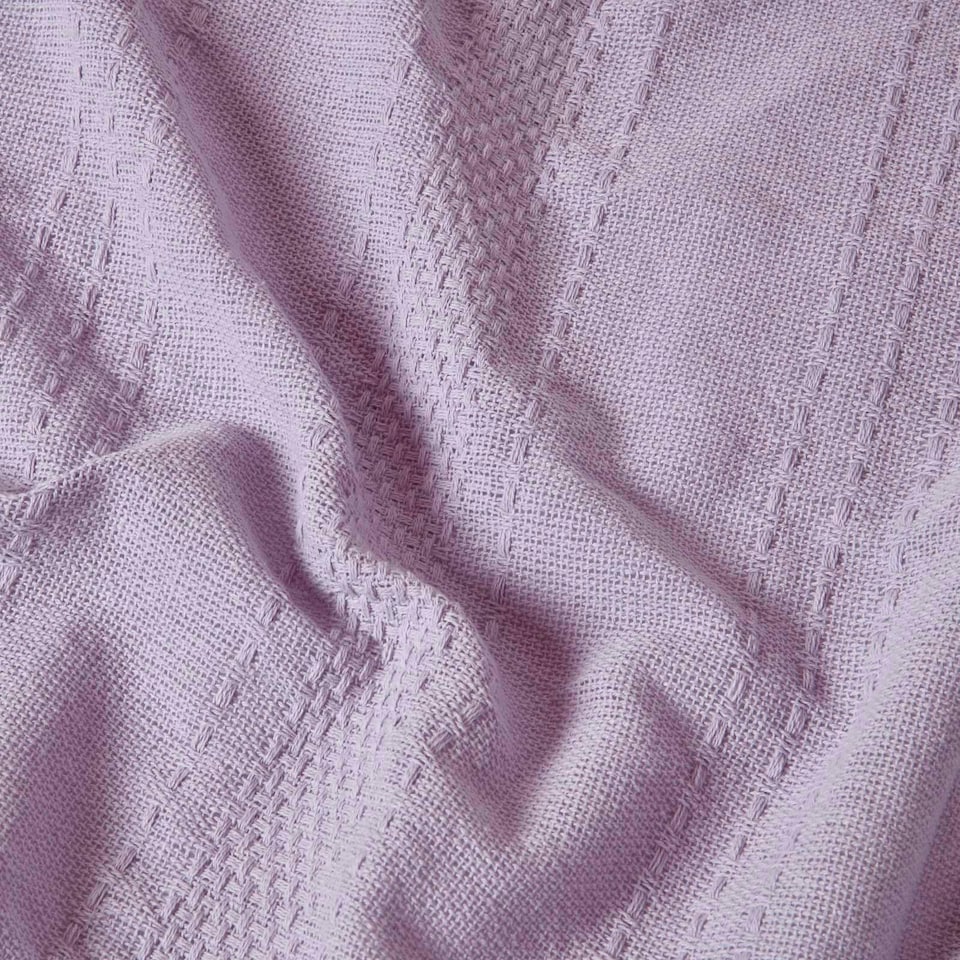 image 1 of Homescapes Kashi Lilac Cotton Throw with Tassels - 150 x 200 cm
