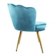 image 5 of FLORA Petal Chair Velvet Upholstered Fabric - Teal Blue | Teal