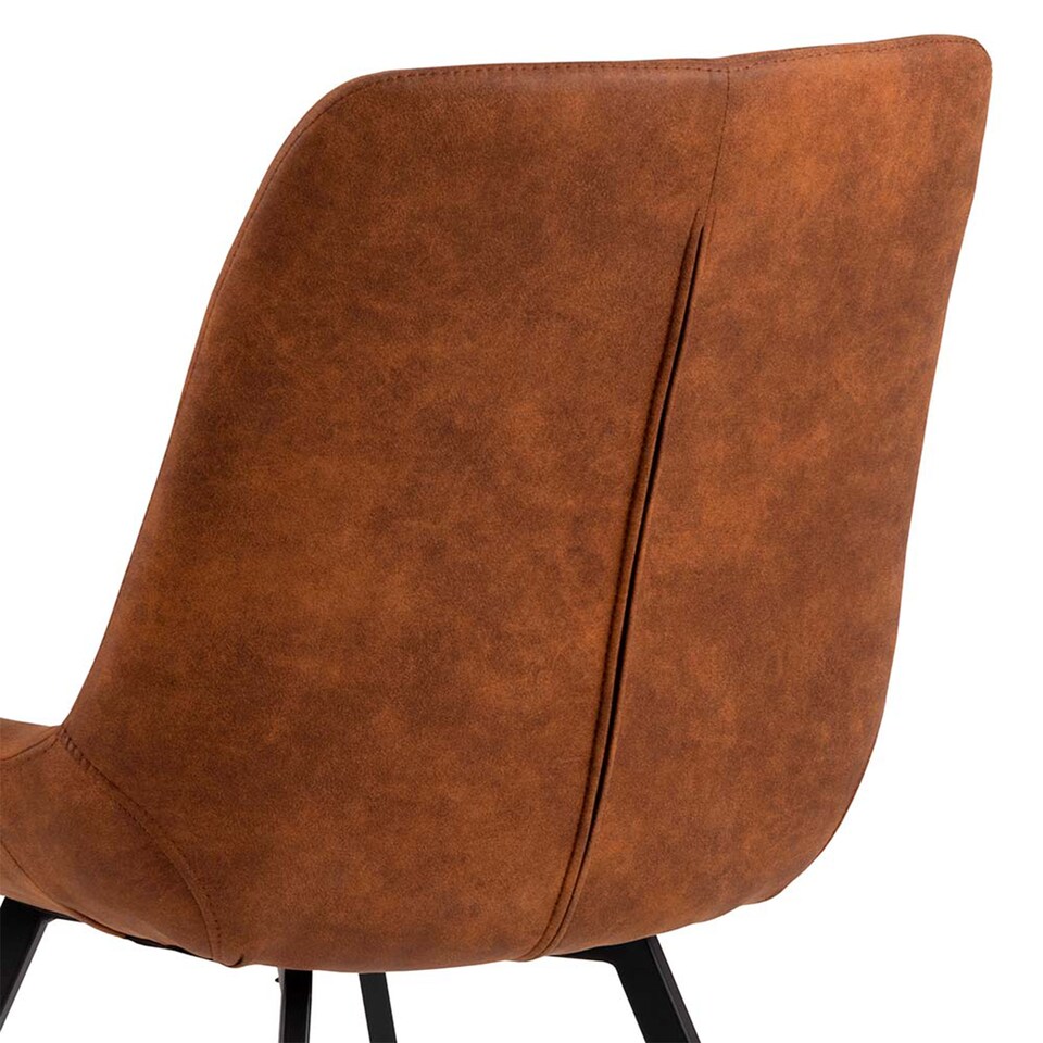image 1 of Waylor Dining Chair in Brown Fabric Set of 2