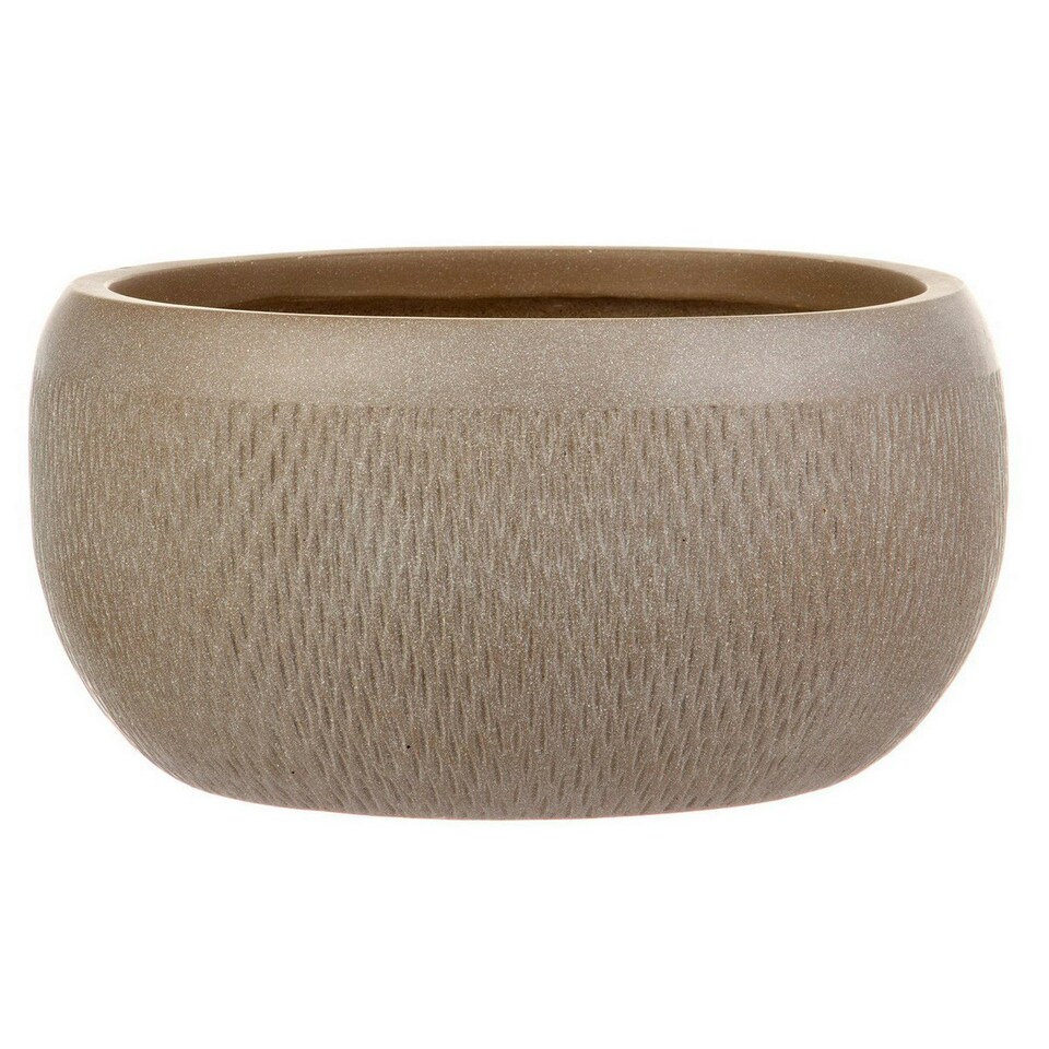 image 1 of Mesh Style Taupe Bowl Garden Planter, Outdoor Plant Pot D29 H13.5 cm, 9 ltrs Cap.