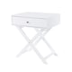 image 1 of Options 1 Drawer X-Frame Bedside Table - Painted Finish, Polished Metal Handle | White | White | One Size | 1
