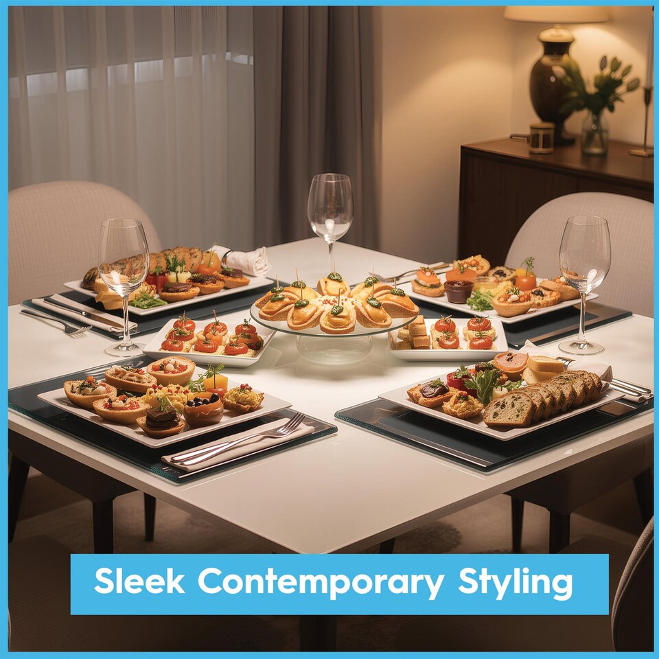 image 1 of Harbour Housewares 6x Round Glass Placemats - 30cm - Dining Table Place Mats Tabletop Protector for Kitchen Worktops