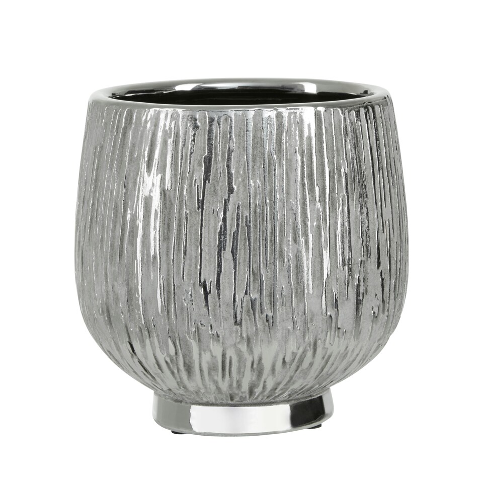 image 1 of Hesper Small Silver Ceramic Planter Silver