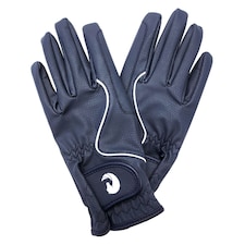 Coco Equestrian Blue (M) Ladies Breathable Synthetic Leather Horse Riding Gloves Blue