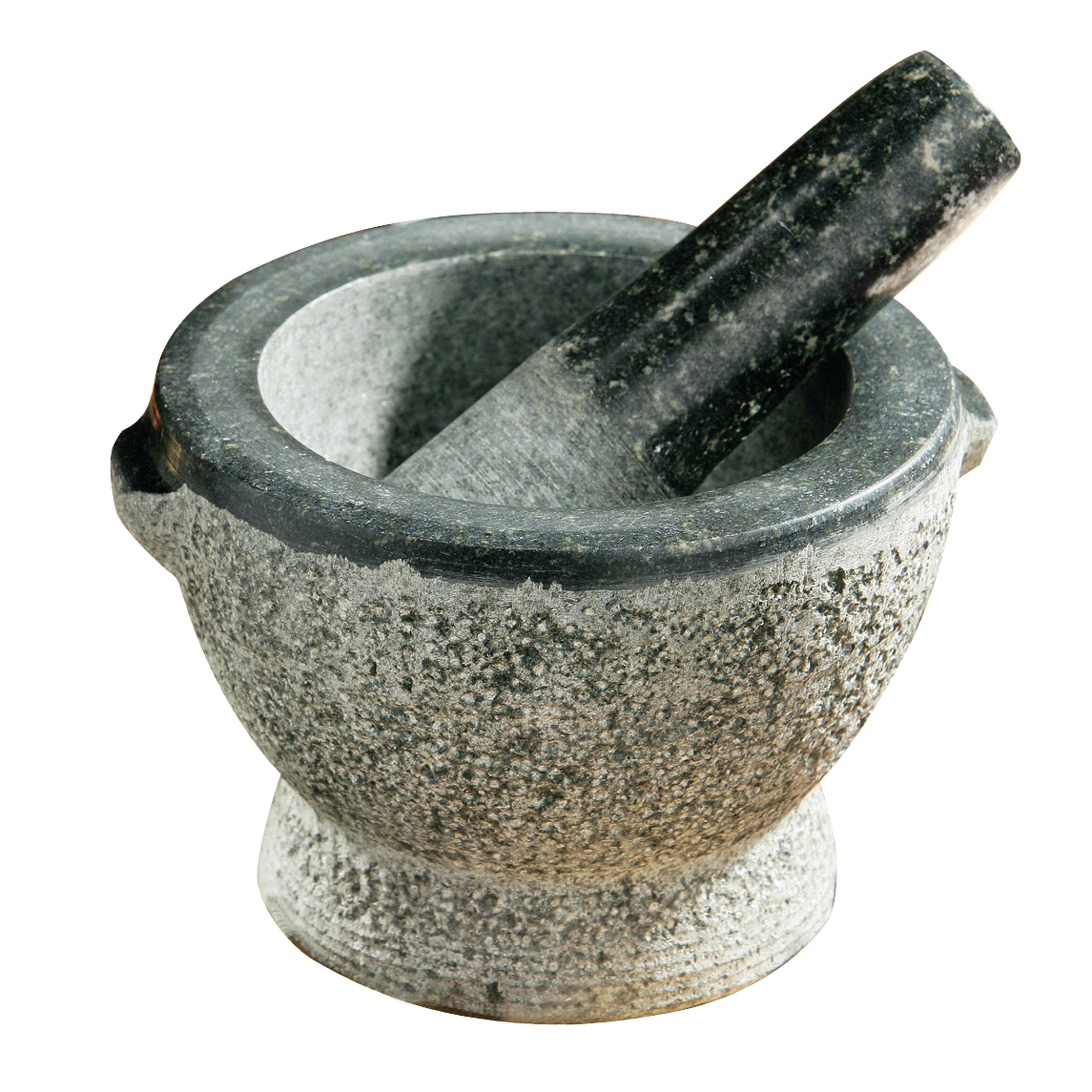 Interiors by Premier Granite Mortar and Pestle, Heavyweight Granite Grinder with Textured Interior, Ideal for Crushing Herbs