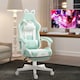 image 2 of HOMCOM Gaming Chair with Footrest, Reclining Computer Chair, Light Blue | Blue | White | One Size