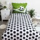 image 3 of Jerry Fabrics Cotton Football Duvet Cover Set - Black/White/Green - Single Black | Single