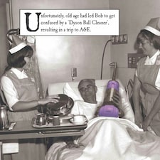 Morphed, Birthday Card for Him, "Unfortunately, Old Age Had Led Bob To Get Confused" Male Birthday Card, Funny Birthday Card for Him