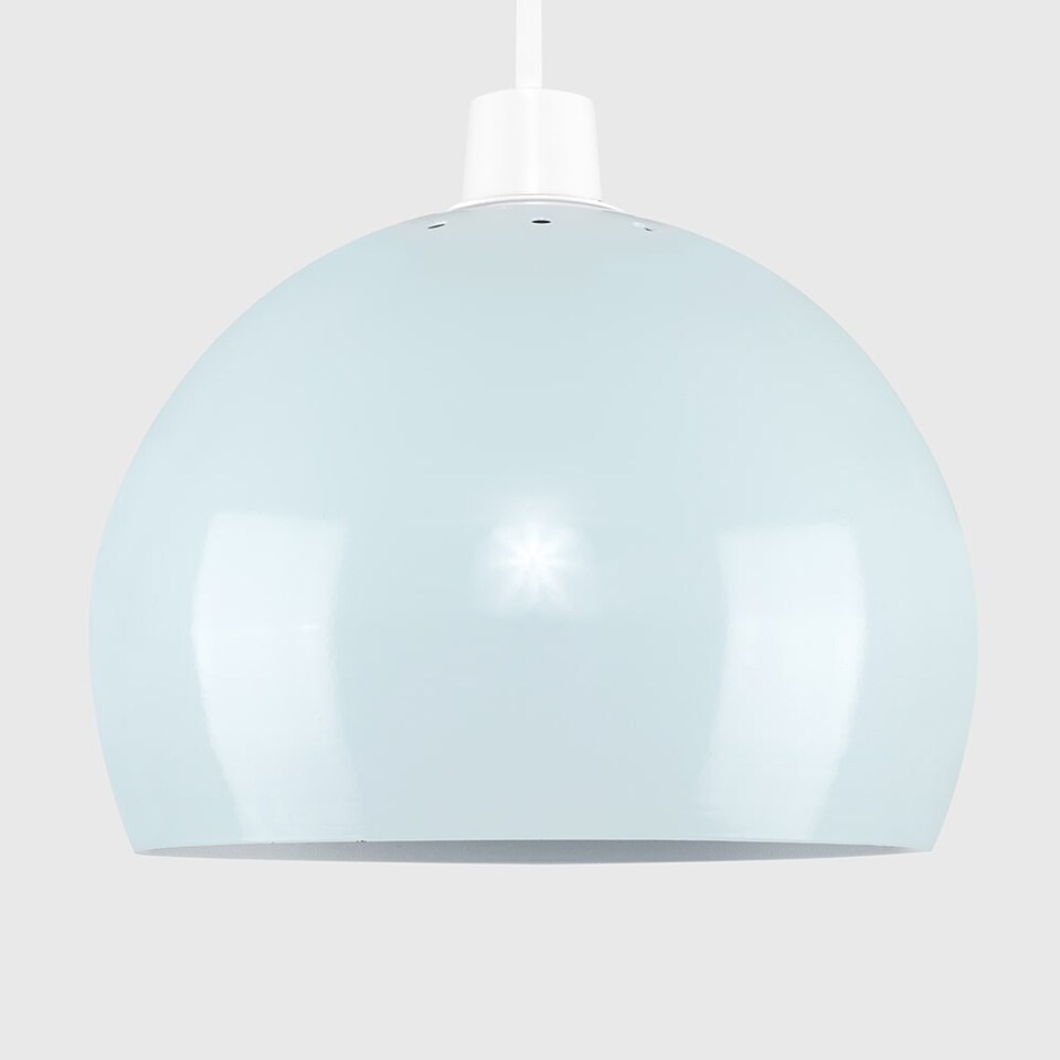 image 1 of ValueLights Arco Blue Ceiling Pendant Shade & Bulb
