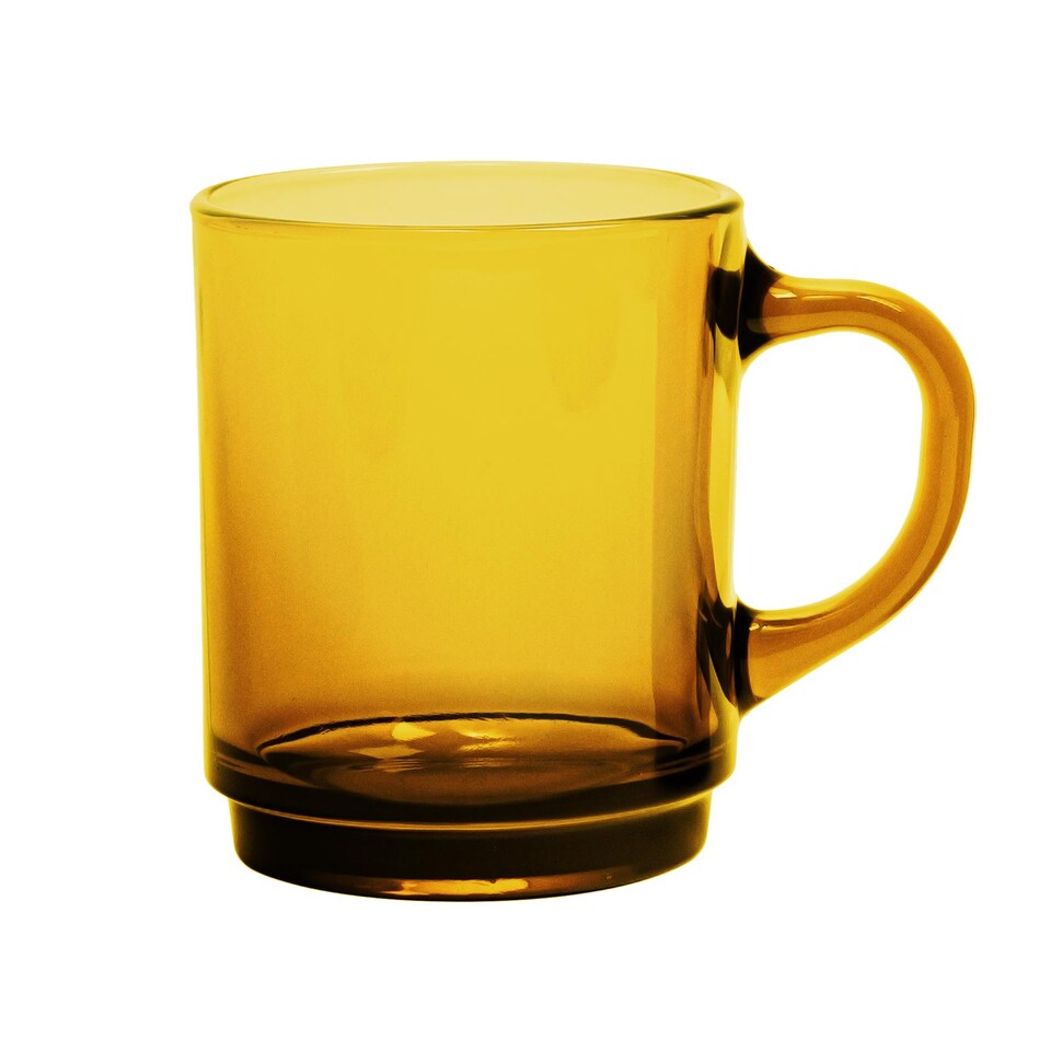 image 1 of Duralex Versailles Glass Coffee Mugs - 260ml - Amber - Pack of 6 | Yellow | Amber