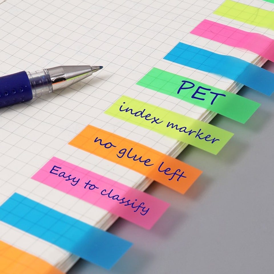 image 1 of Pack of 200 PET Sticky Index Page Markers 12 x 45mm
