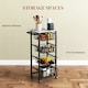 image 3 of HOMCOM 4-Tier Kitchen Island on Wheels with 4 Pull-Out Baskets, Light Grey