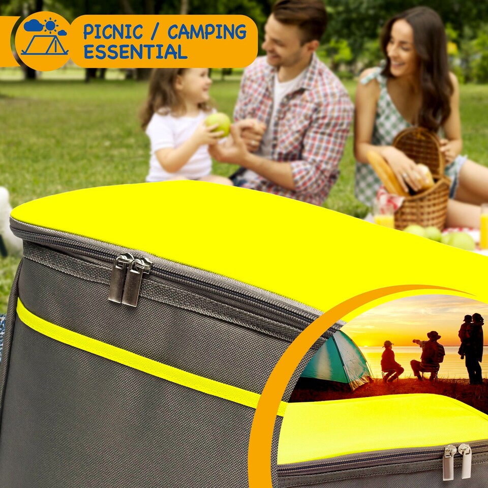 image 1 of SUNMER 30L Cooler Bag with Adjustable Shoulder Strap - Grey & Lime