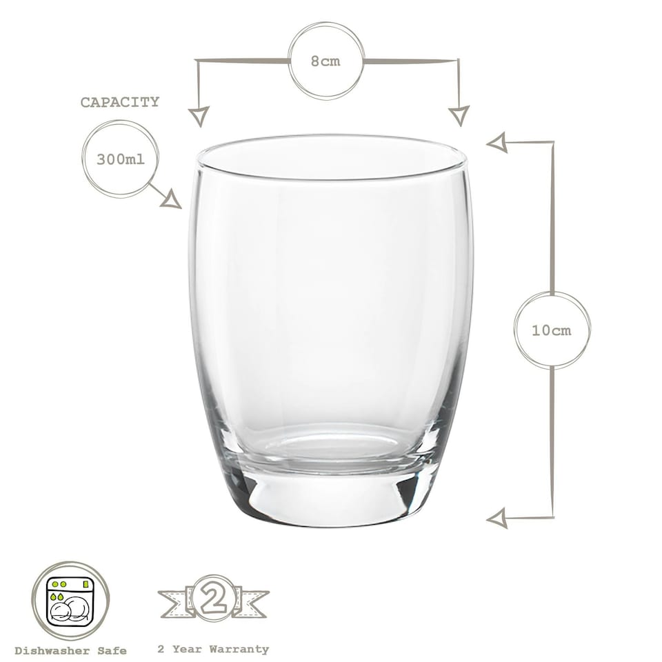 image 1 of Bormioli Rocco Fiore Water Glasses - 365ml - Pack of 6 Clear