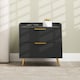 image 9 of HOMCOM Bedside Table, Bedside Cabinet with 2 Drawers, Side End Table with Metal Legs for Bedroom Living Room, Black