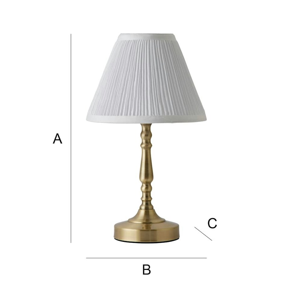 image 1 of ValueLights Sienna Brass Touch Table Lamp Cream Shade & Bulb Gold