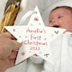 image 2 of Personalised First Christmas Wooden Star Decoration