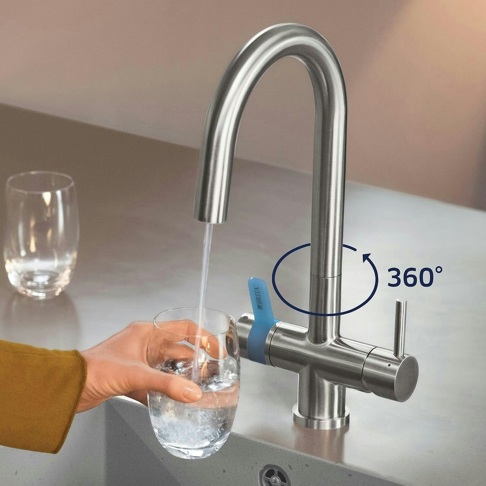 image 1 of BRITA mypure P1 Water Filter Kitchen Tap - Round - Includes 1x BRITA P1000 Cartridge