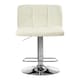 image 4 of Interiors By Premier Sleek White Quilted Chrome Base Bar Stool, Comfortable Bar Chair, Adjustable Height Modern Bar Stool