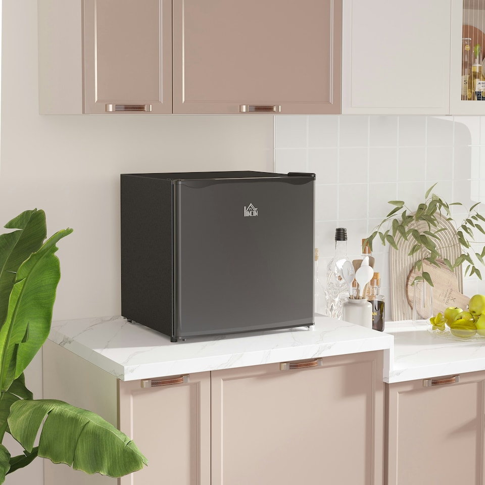 image 1 of HOMCOM 46L Counter Top Fridge with Chiller Box Mini Fridge for Bedrooms Black