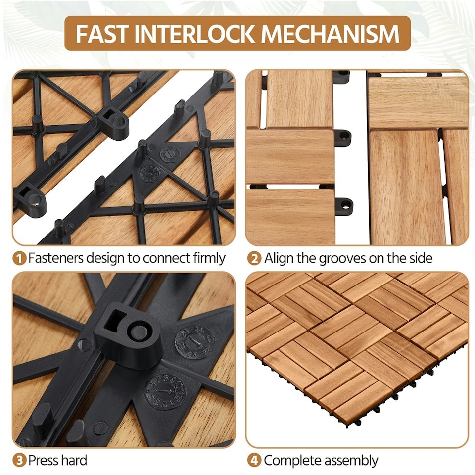 image 1 of Yaheetech Pack of 27 Interlocking Deck Tiles