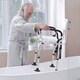image 9 of HOMCOM Shower Chair for the Elderly and Disabled, Height Adjustable Shower Stool with Back and Flipped Padded Arms, Suction Foot Pads, White