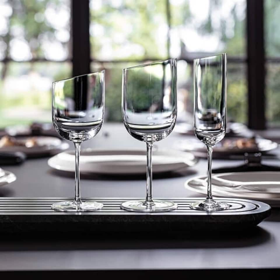 image 1 of Villeroy & Boch New Moon Set of 4 Champagne Flutes