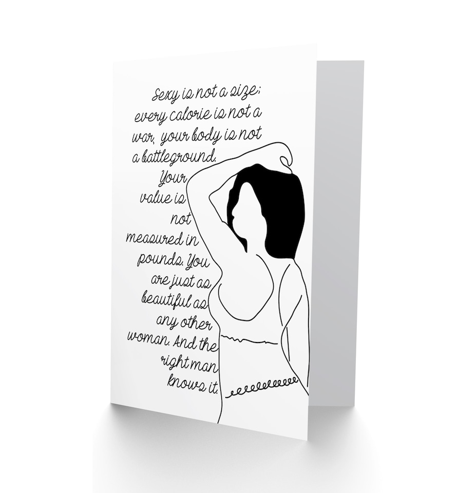 image 1 of Woman Sexy Not A Size Line Greetings Card