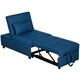image 1 of HOMCOM Folding Sofa Bed Adjustable Single Sleeper w/ Pillow Side Pocket, Blue