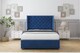 image 2 of Sloomy Dior Navy Plush Divan Bed Base No Drawers With 54 Inch Wingback Headboard | Blue | Navy | Small Single | 1