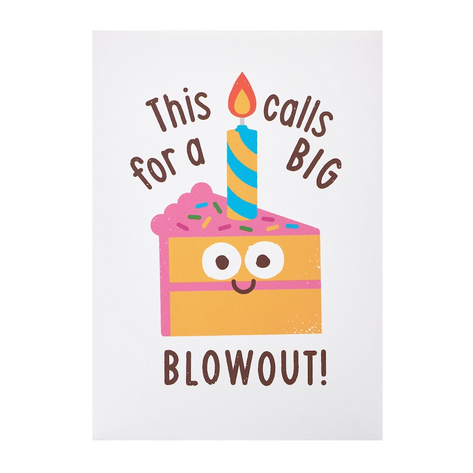 image 1 of Humour Birthday Card - Big Candle On Piece Of Cake With Type