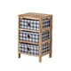 image 8 of Wooden Chest Of Storage Drawers Plaid Fabric Bedroom Organiser Coastal Style | Brown