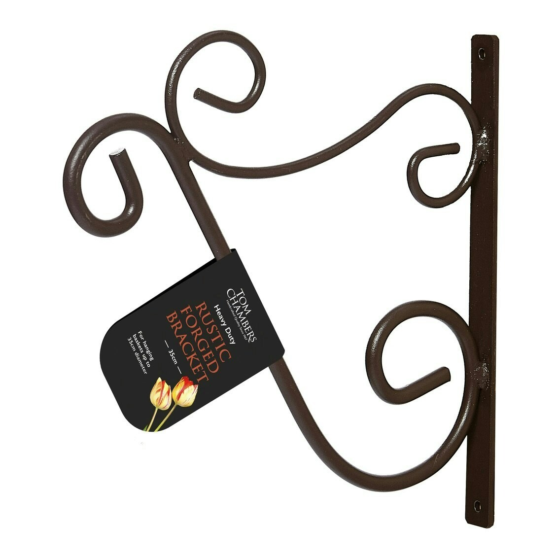 Tom Chambers Hanging Rustic Forged Basket Bracket in Brown | Size: Medium