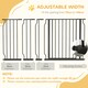 image 3 of PawHut Dog Gate Wide Stair Gate w/ Door Pressure Fit, 75-145W cm, Black