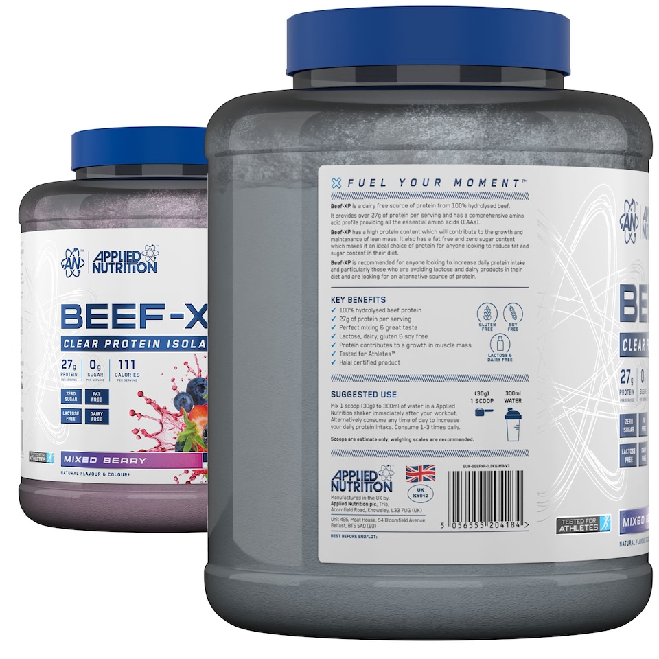 image 1 of Applied Nutrition Beef-XP Clear Protein Isolate Powder - Mixed Berry - 60 Servings