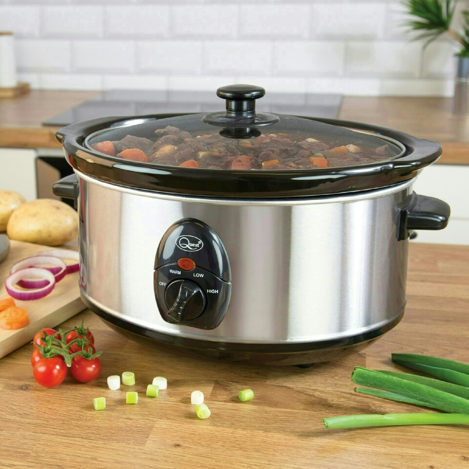 image 1 of Quest Stainless Steel 3.5L Slow Cooker