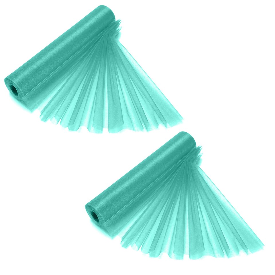 image 1 of Snow Sheer Organza Roll Glitter Sashes - 25m x 29cm