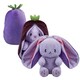 image 6 of Bunny Aubergine Soft Toy Folding Plush Cute Cuddly Fluffy Rabbit 35cm Aubergine