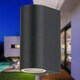 image 6 of Drayton - Black Outdoor Twin Wall Light | Black | Clear | 1