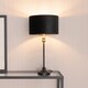 image 3 of ValueLights Maggie Black Candlestick Table Lamp Black Velvet Gold Shade | Black
