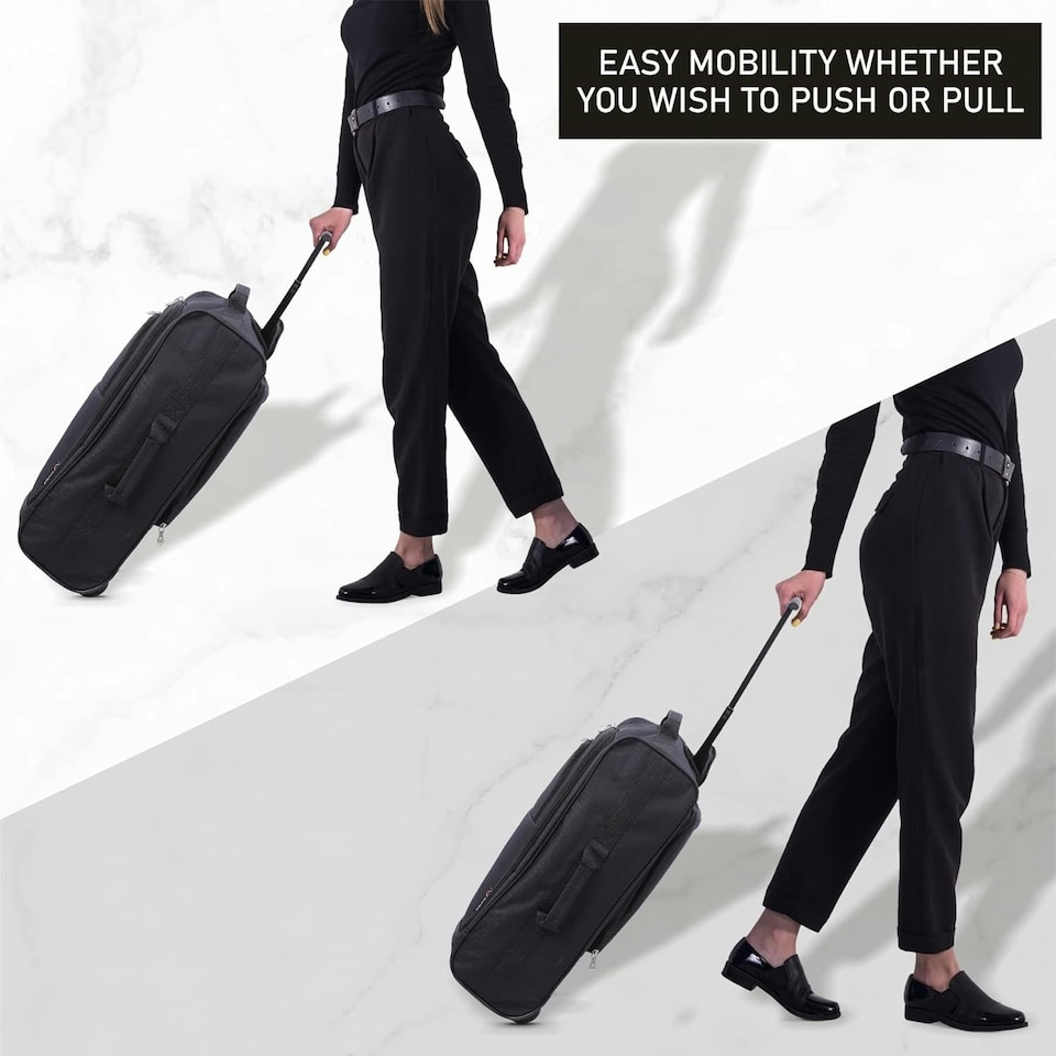 image 1 of 5 Cities 21"/55cm Backpack Trolley Bag Carry On Lightweight Travel Cabin Approved with Shoulder Straps Wheels Suit Case Hand Luggage with 2 Year Warranty Black | Black | Cabin Bag