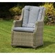image 2 of 6 Seater Garden Furniture Set - 7 Piece - Deluxe Rattan Round Comfort Dining Set - 140cm Table + 6 Chairs Includes Cushions