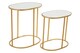 image 2 of Set of 2 Oval Side Tables, Nesting Tables,Gold Side Tables With Mirrored Tops,End Tables,Luxe Accent Tables | Gold