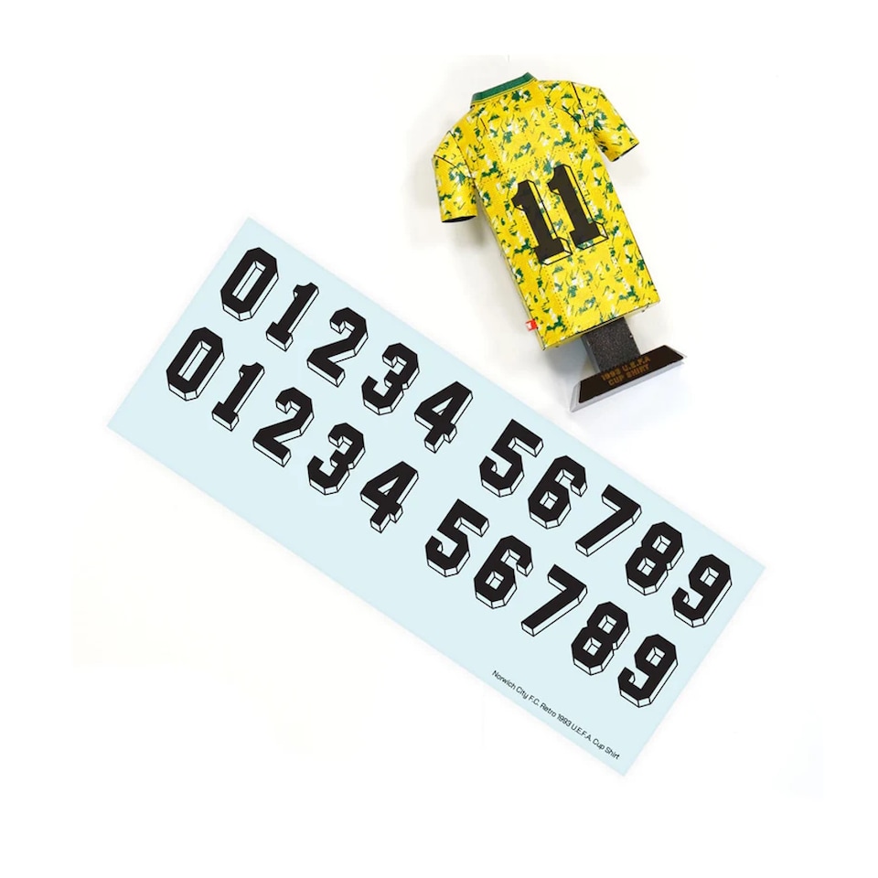 image 1 of RadStuff Metal Alloy Football Shirt - Norwich City UEFA Cup 1993