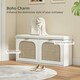 image 3 of HOMCOM Boho Shoe Bench with Padded Seat and 2 Flip-Drawers White