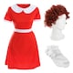 image 1 of Orphan Girl Costume, Wig & Socks Red | S
